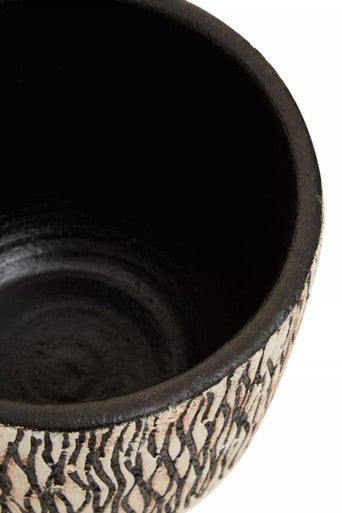 Orsina Arid Black Earthenware Planter – Modern Sculptural Pot