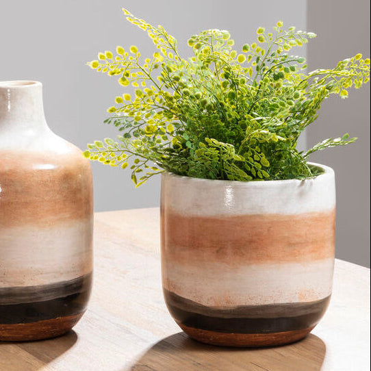 Orsina Tierra Earthenware Planter – Natural Ombre Ceramic Indoor Pot