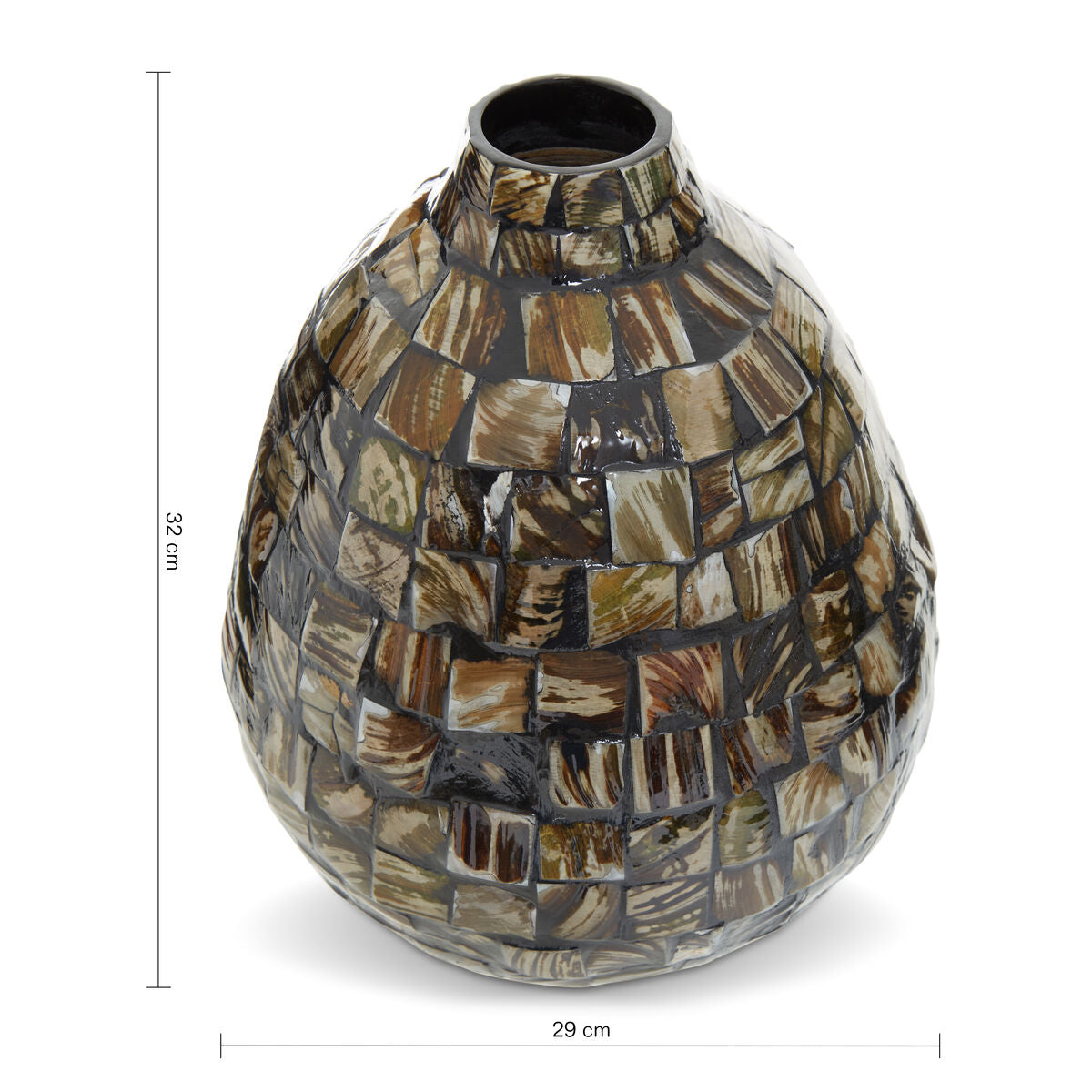 Orsina Branna Small Shell Mosaic Vase – Coastal Tabletop Decor