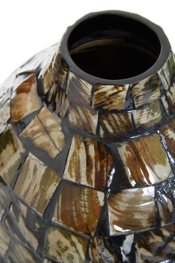 Orsina Branna Small Shell Mosaic Vase – Coastal Tabletop Decor