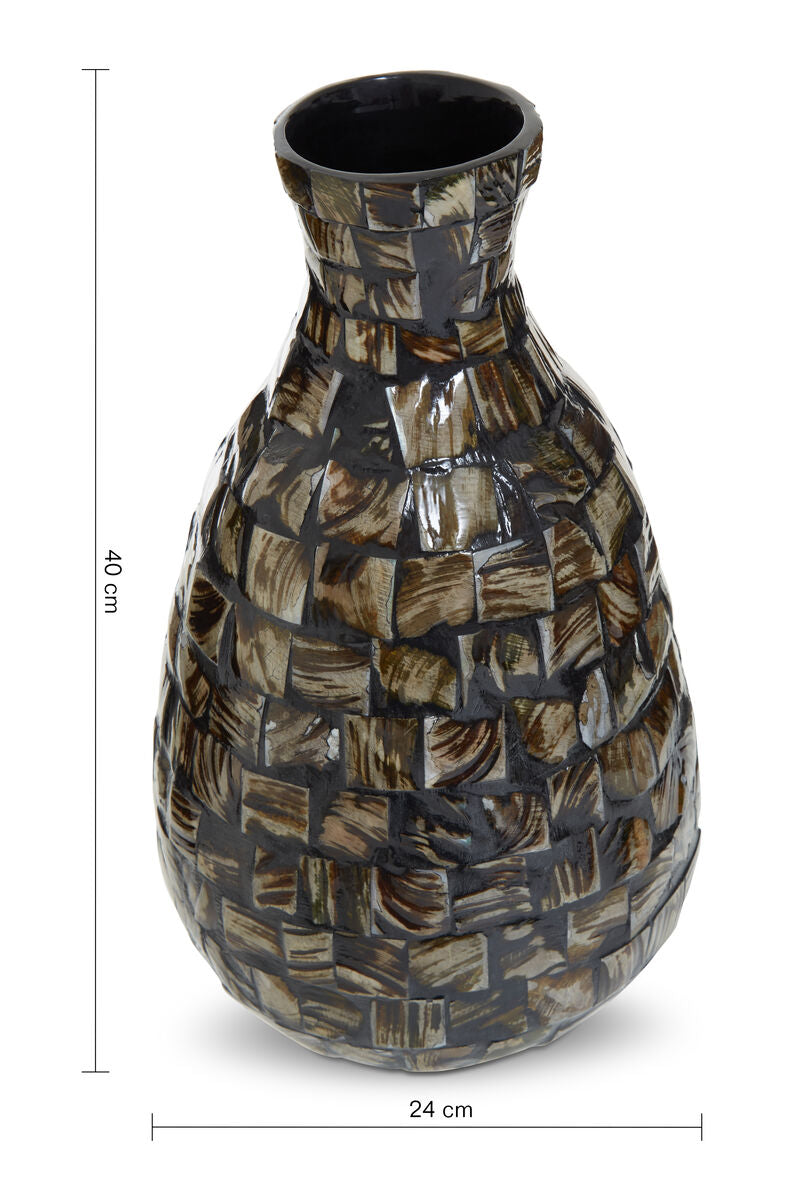 Orsina Branna Large Shell Vase – Iridescent Mosaic Sculptural Vessel