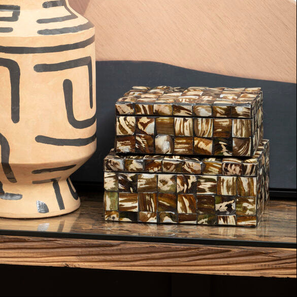 Orsina Branna Large Shell Detail Decorative Storage Box – Natural