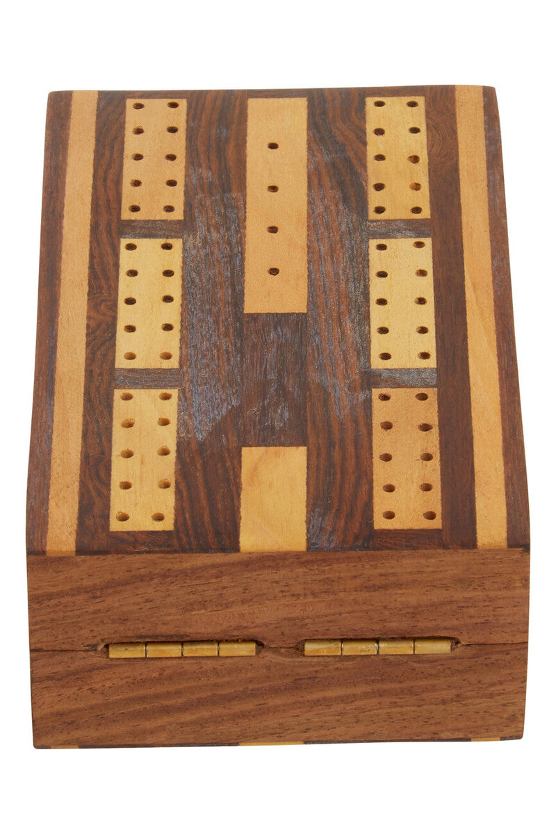 Orsina Sheesham Wood Cribbage Set – Classic Board Game with Pegs & Cards