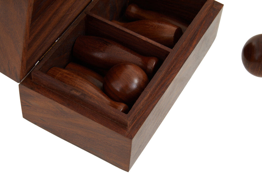 Orsina Churchill Games Sheesham Wood Skittles Set | Indoor Bowling Game