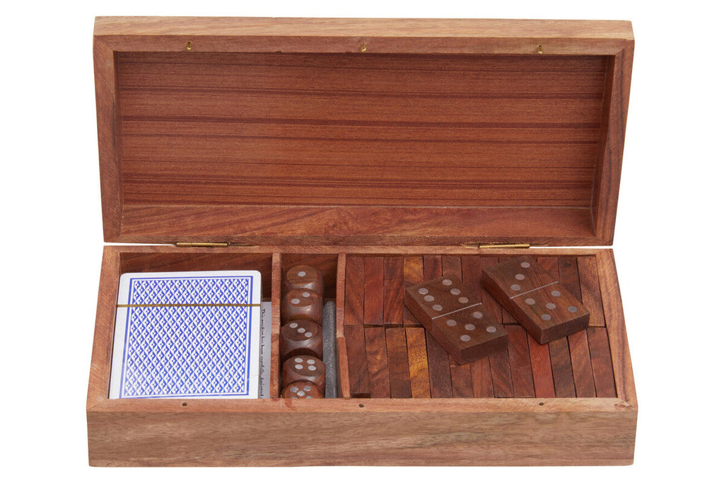 Orsina Churchill Games 3-in-1 Set: Dominoes, Dice & Playing Cards