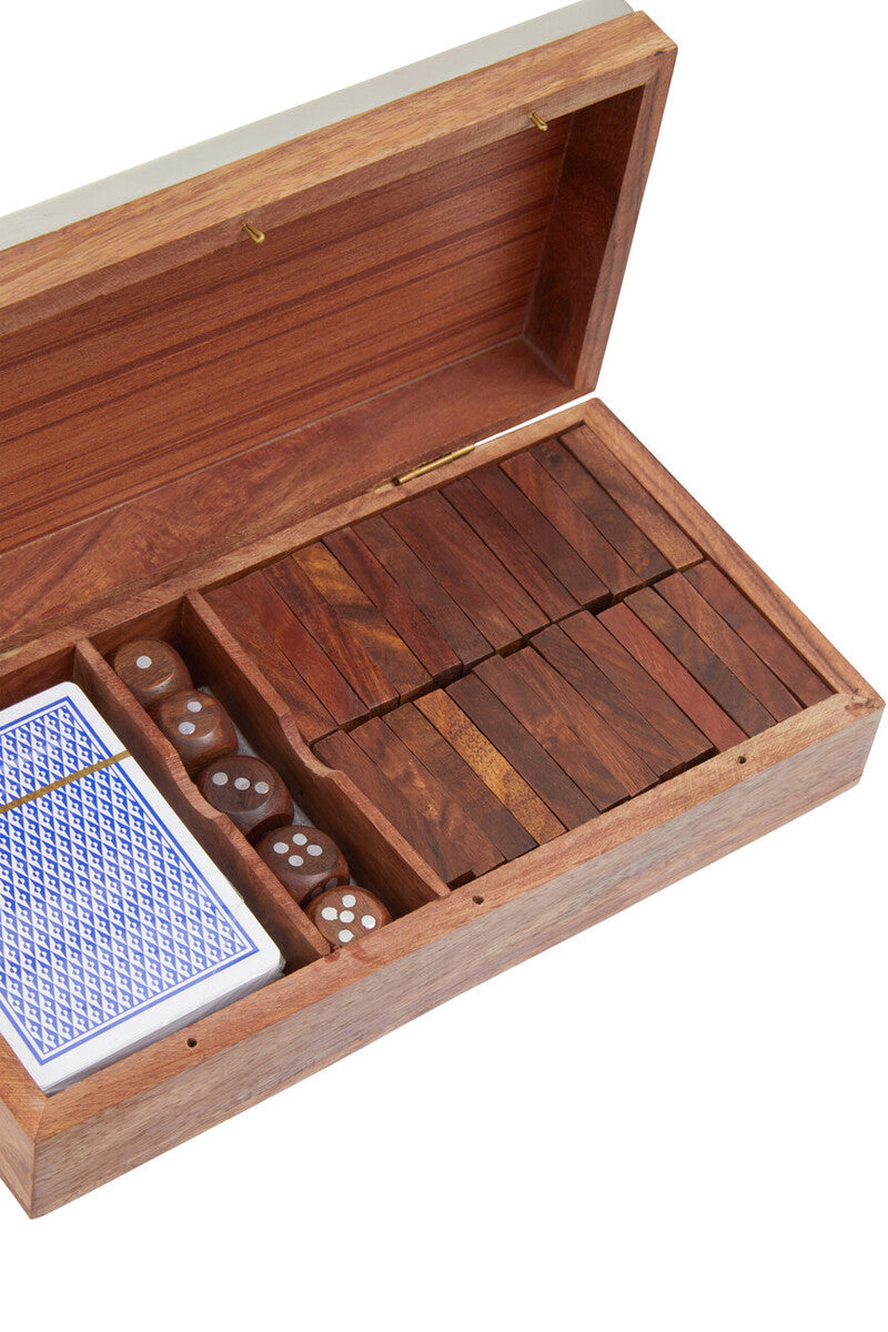 Orsina Churchill Games 3-in-1 Set: Dominoes, Dice & Playing Cards