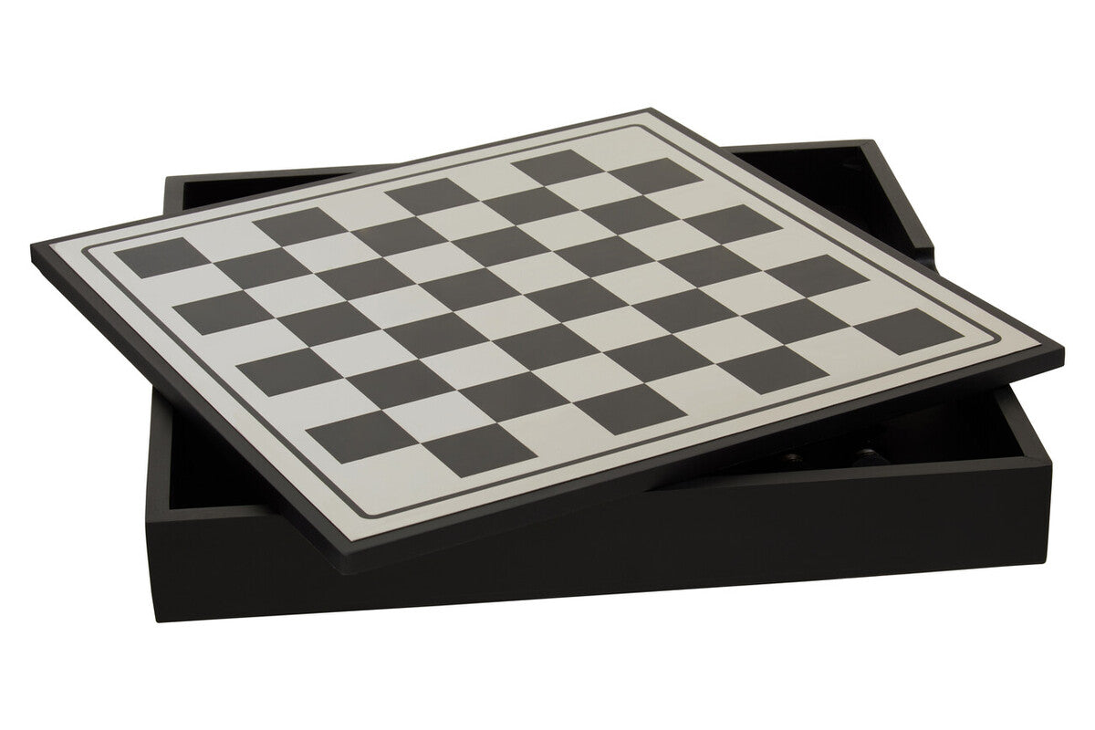 Churchill Games Black and Silver Chess Set with Internal Storage