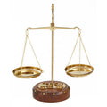 Orsina Churchill Small Decorative Weighing Scale – Rustic Gold & Wood