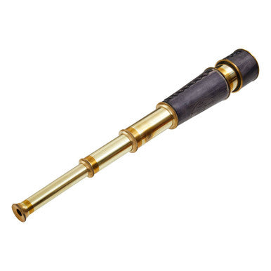 Orsina Churchill Brass and Black Leather Tapered Handheld Telescope