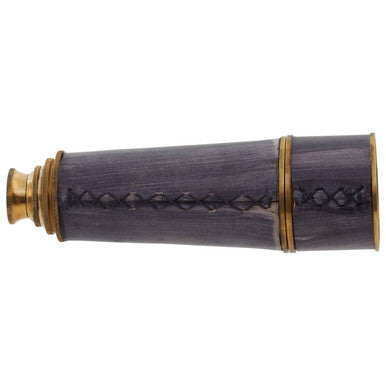 Orsina Churchill Brass and Black Leather Tapered Handheld Telescope
