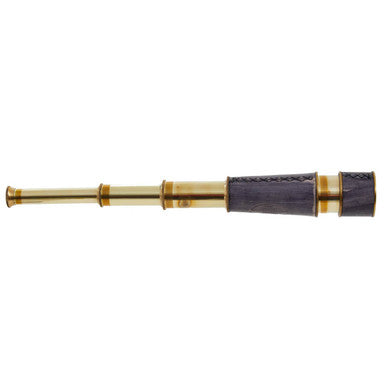 Orsina Churchill Brass and Black Leather Tapered Handheld Telescope