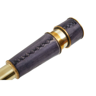 Orsina Churchill Brass and Black Leather Tapered Handheld Telescope