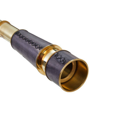 Orsina Churchill Brass and Black Leather Tapered Handheld Telescope