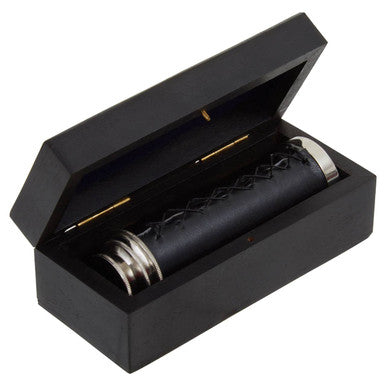 Orsina Churchill Black Leather & Silver Telescope with Storage Box