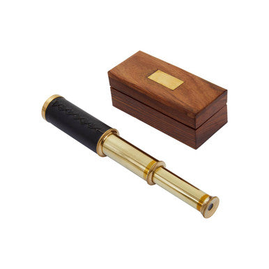 Orsina Handheld Telescope – Brown Leather Effect Monocular with Box