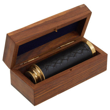 Orsina Handheld Telescope – Brown Leather Effect Monocular with Box
