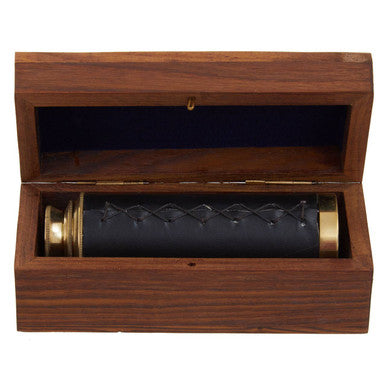 Orsina Handheld Telescope – Brown Leather Effect Monocular with Box