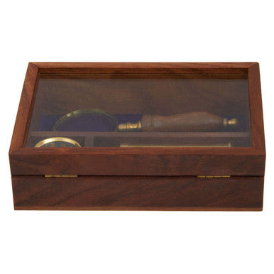 Orsina Churchill Nautical Set – Gold & Wood Compass, Telescope & Glass