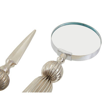 Orsina Churchill Magnifying Glass & Letter Opener Set - Polished Nickel