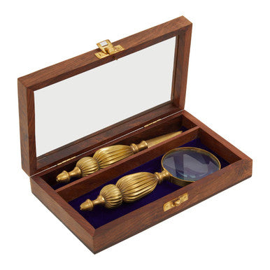 Orsina Churchill Gold Magnifying Glass and Letter Opener Desk Set
