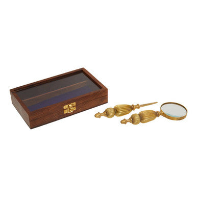 Orsina Churchill Gold Magnifying Glass and Letter Opener Desk Set