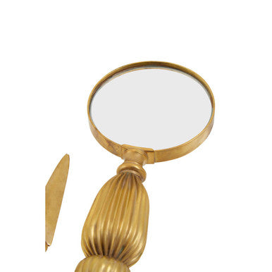 Orsina Churchill Gold Magnifying Glass and Letter Opener Desk Set