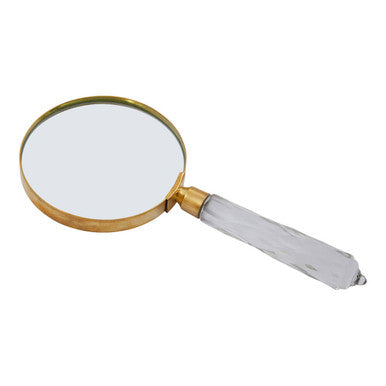 Orsina Churchill Antique Gold Magnifying Glass with Faceted Handle