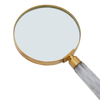Orsina Churchill Antique Gold Magnifying Glass with Faceted Handle