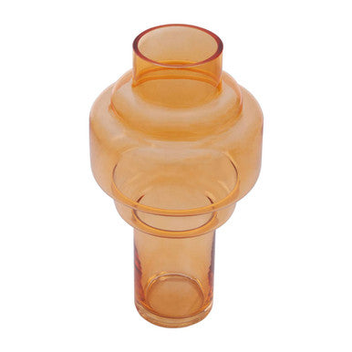 Orsina Cayden Large Orange Glass Vase – Modern Decorative Centerpiece