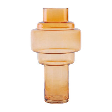 Orsina Cayden Large Orange Glass Vase – Modern Decorative Centerpiece