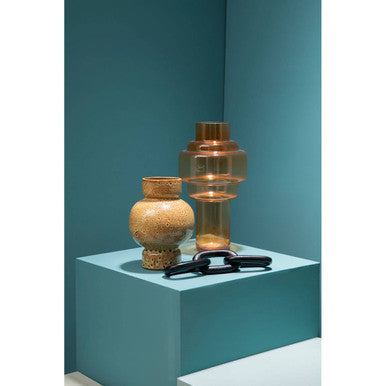 Orsina Cayden Large Orange Glass Vase – Modern Decorative Centerpiece