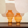 Orsina Cayden Large Orange Glass Vase – Modern Decorative Centerpiece
