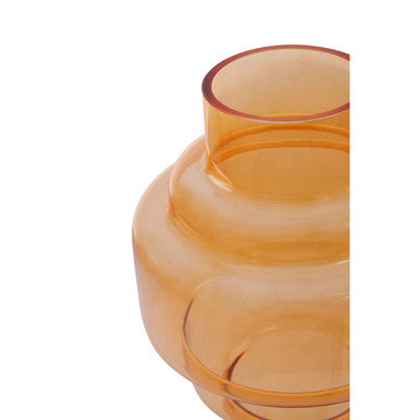 Orsina Cayden Large Orange Glass Vase – Modern Decorative Centerpiece