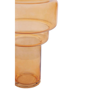 Orsina Cayden Large Orange Glass Vase – Modern Decorative Centerpiece