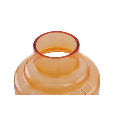 Orsina Cayden Large Orange Glass Vase – Modern Decorative Centerpiece