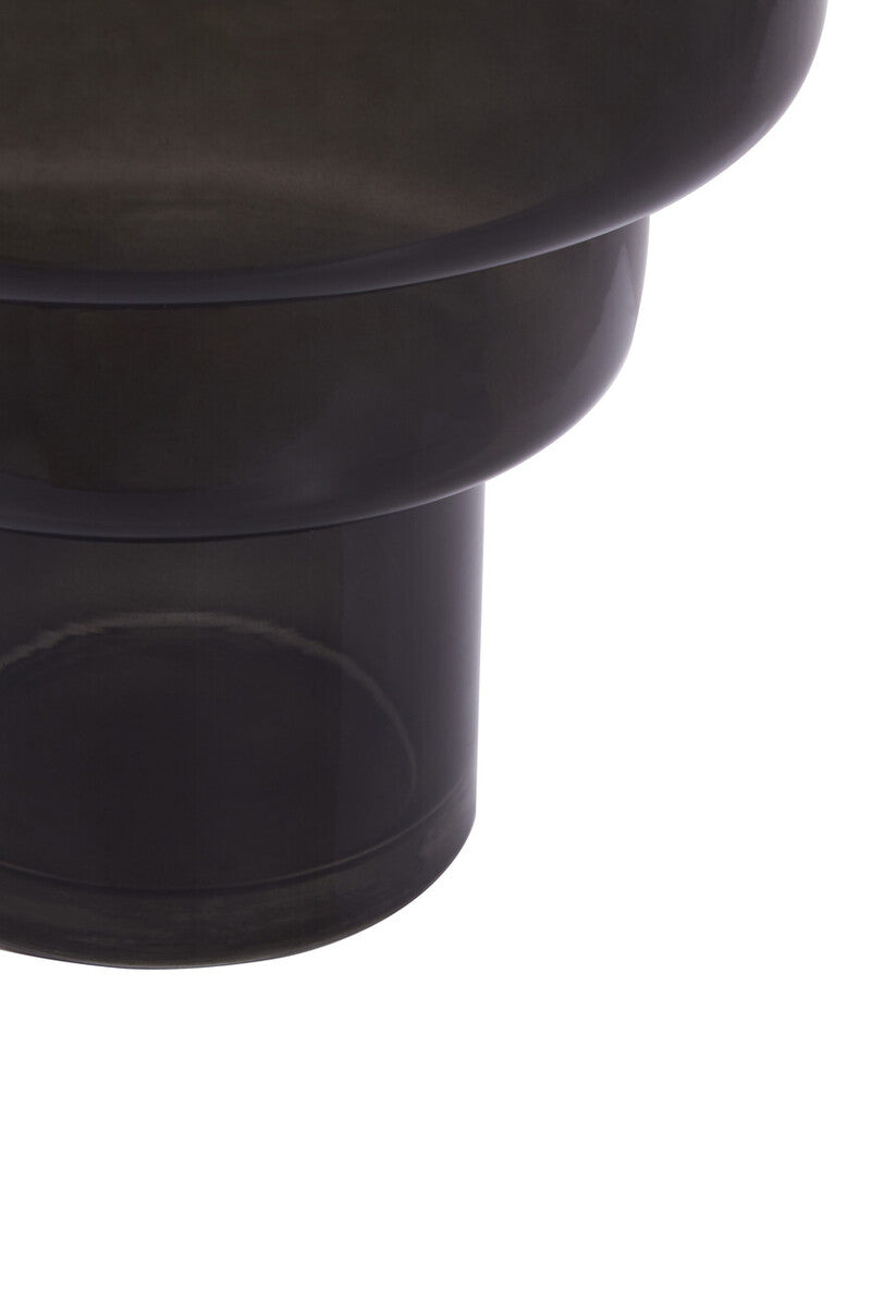 Orsina Cayden Small Black Smoked Glass Vase – Modern Cylindrical Decor