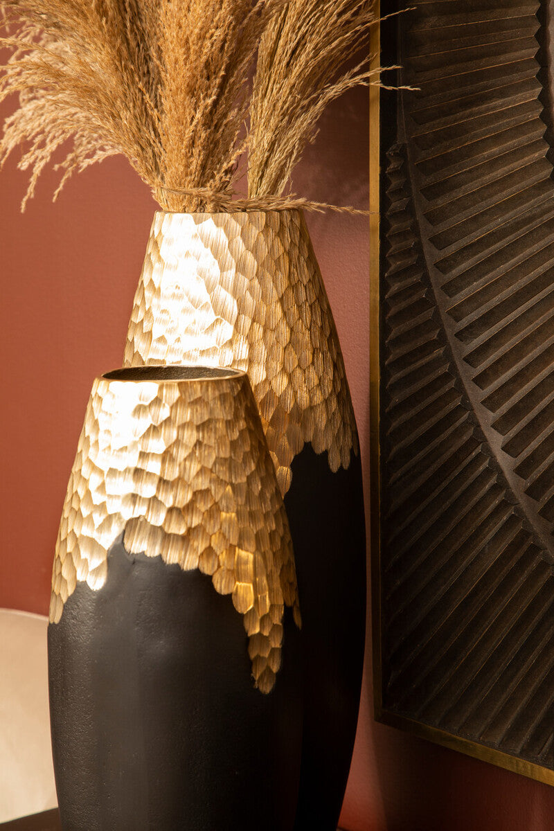 Orsina Daito Small Black and Gold Ceramic Bud Vase – Modern Decor