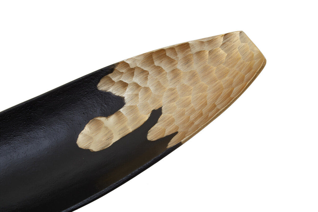 Orsina Daito Black and Gold Boat Dish – Sculptural Decorative Bowl