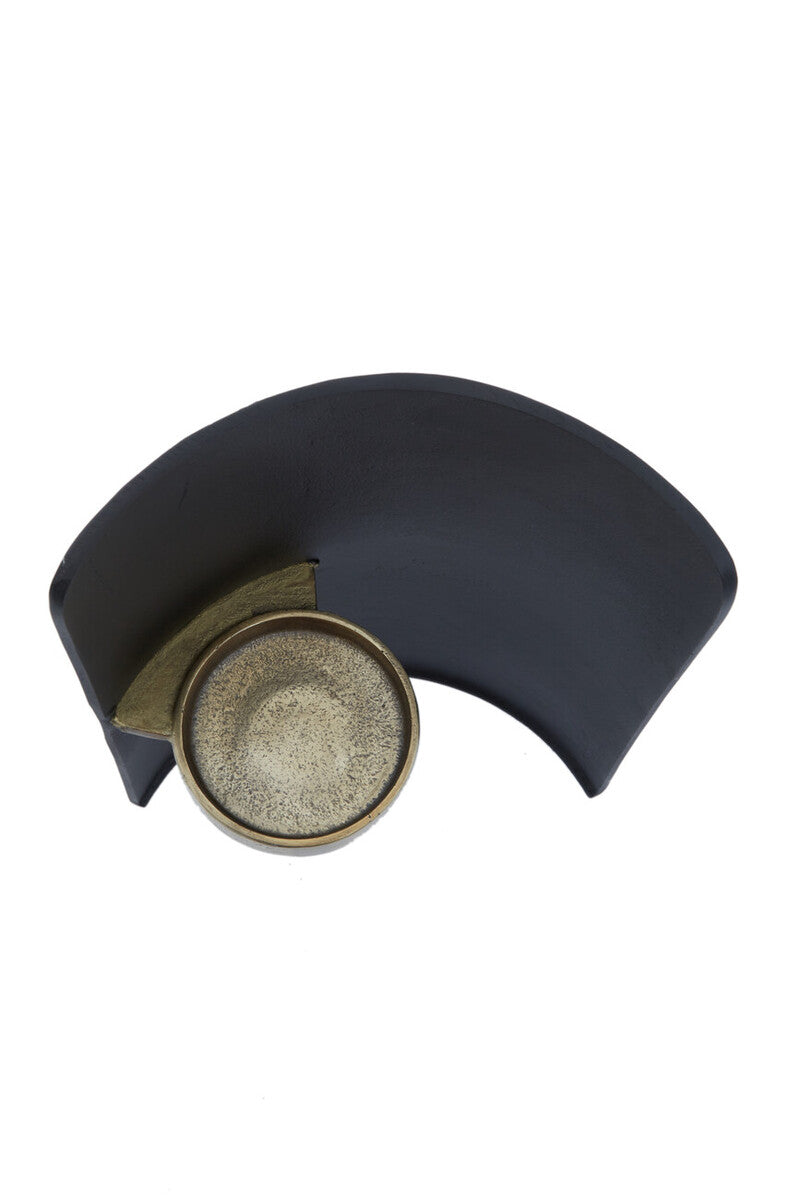 Orsina Daito Candle Holder – Modern Black and Gold Finish Decor