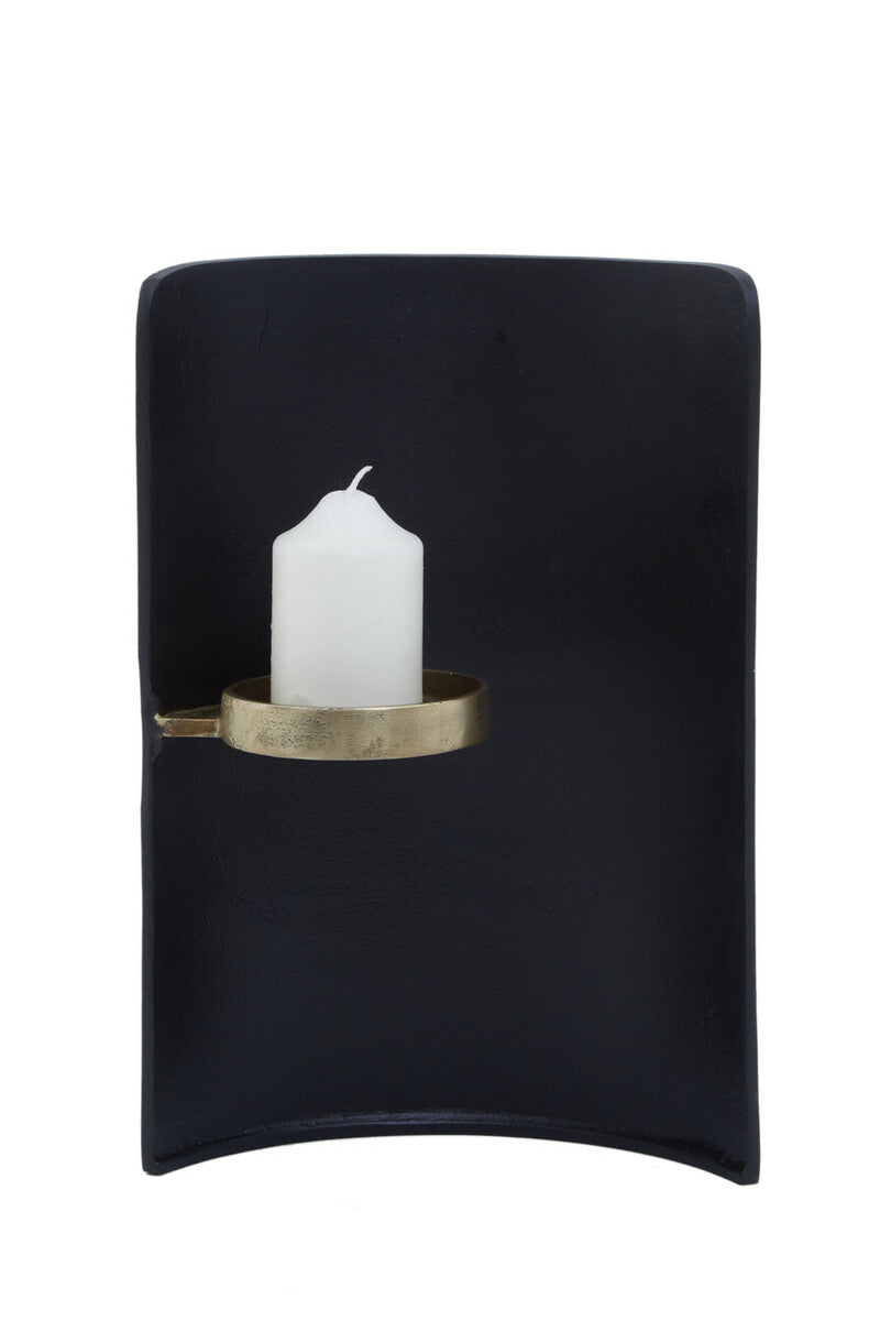 Orsina Daito Candle Holder – Modern Black and Gold Finish Decor