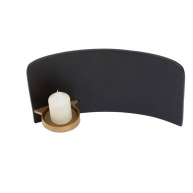 Orsina Daito Candle Holder – Black and Gold Sculptural Aluminium