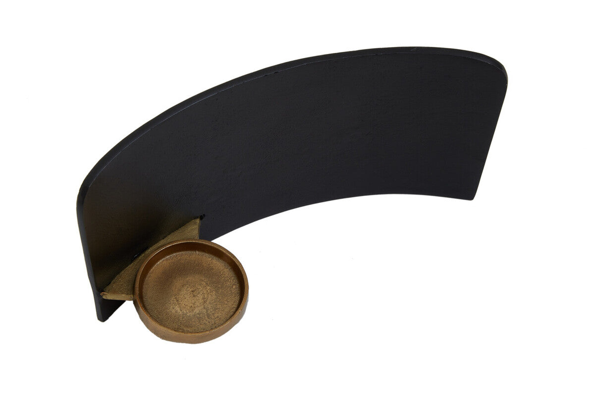 Orsina Daito Candle Holder – Black and Gold Sculptural Aluminium