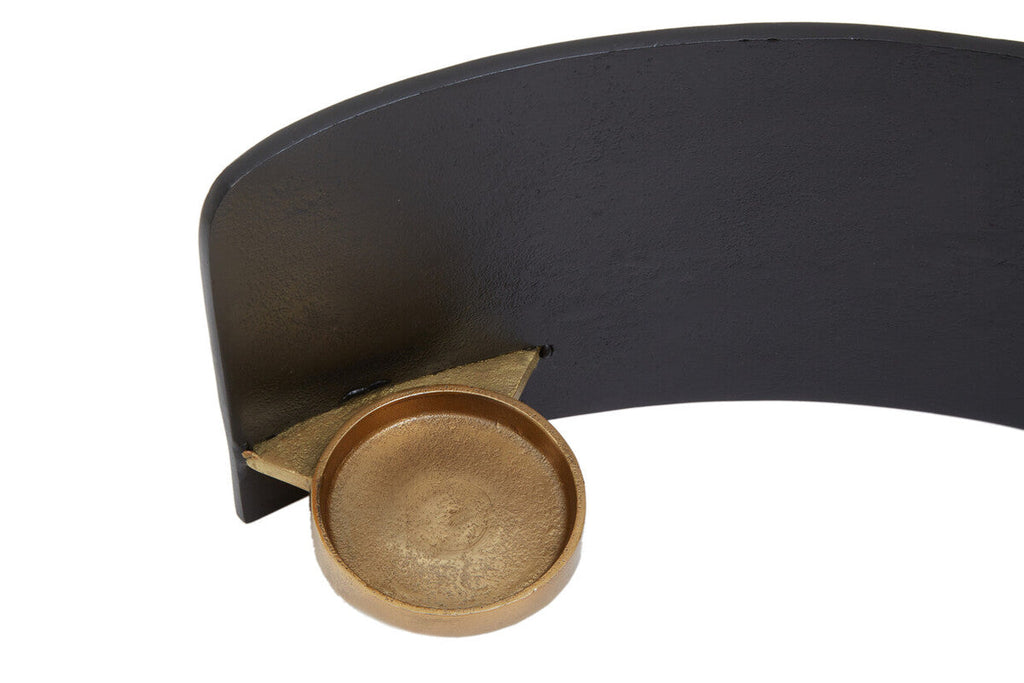 Orsina Daito Candle Holder – Black and Gold Sculptural Aluminium