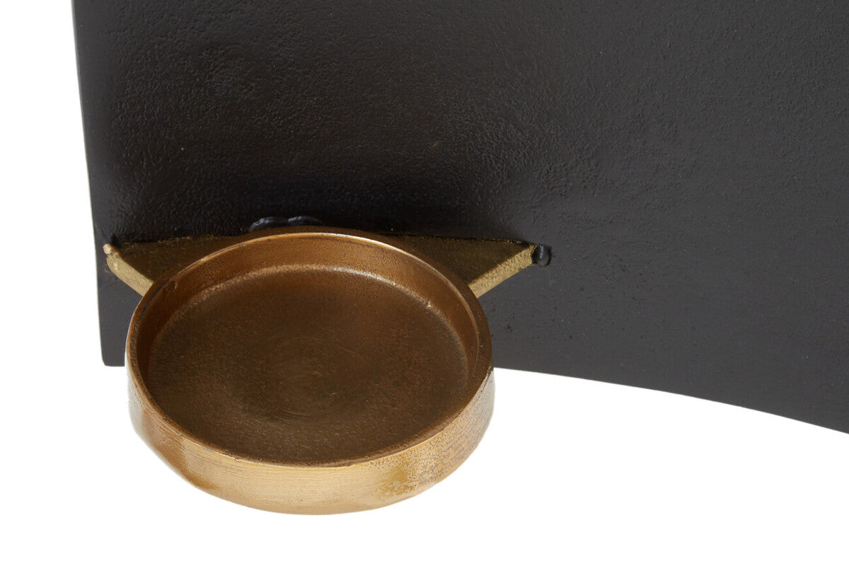 Orsina Daito Candle Holder – Black and Gold Sculptural Aluminium