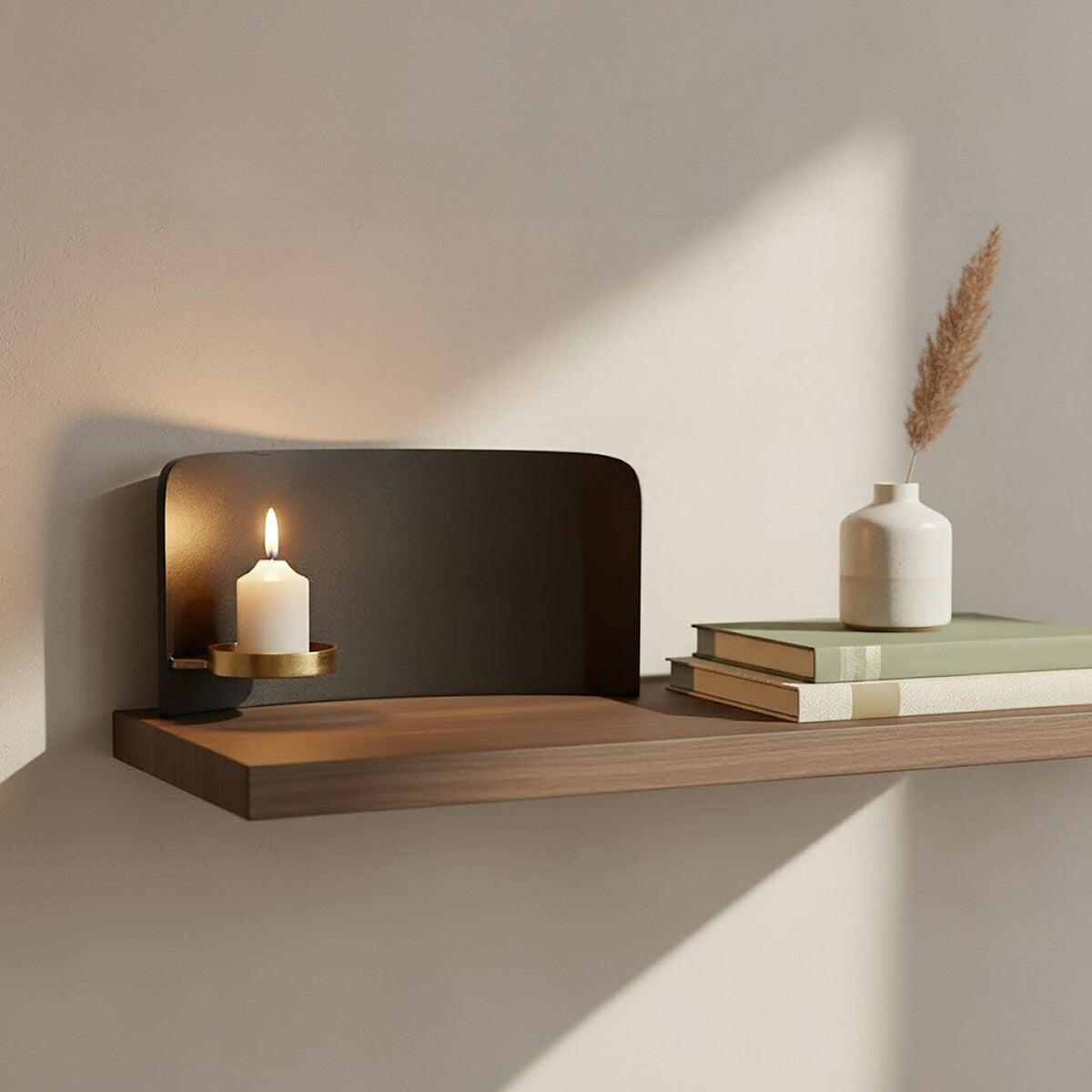 Orsina Daito Candle Holder – Black and Gold Sculptural Aluminium