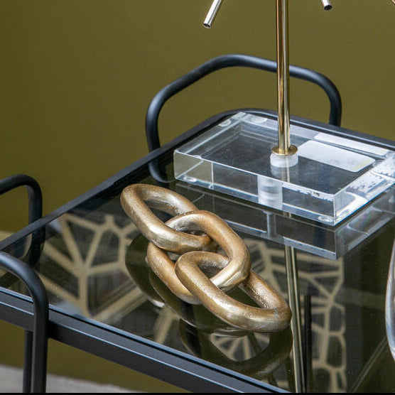 Orsina Prato Gold Aluminium Chain Sculpture – Small Interlocked Decor