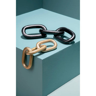 Orsina Prato Gold Aluminium Chain Sculpture – Small Interlocked Decor