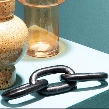 Orsina Prato Large Black Aluminium Chain Sculpture – Modern Decor