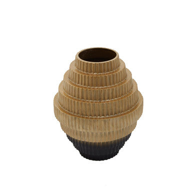 Orsina Deomali Large Ombre Vase – Gold and Black Metallic Decor