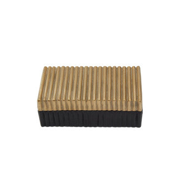 Orsina Deomali Small Gold and Black Ribbed Metal Trinket Box